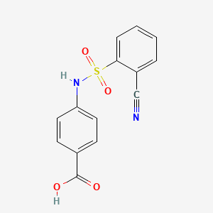 molecular formula C14H10N2O4S B5604314 4-{[(2-cyanophenyl)sulfonyl]amino}benzoic acid 
