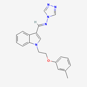 molecular formula C20H19N5O B5604323 N-[(E)-{1-[2-(3-methylphenoxy)ethyl]-1H-indol-3-yl}methylidene]-4H-1,2,4-triazol-4-amine 