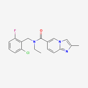 molecular formula C18H17ClFN3O B5604329 N-(2-chloro-6-fluorobenzyl)-N-ethyl-2-methylimidazo[1,2-a]pyridine-6-carboxamide 