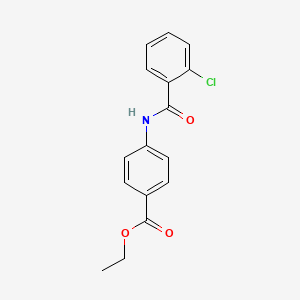 molecular formula C16H14ClNO3 B5604356 Ethyl 4-(2-chlorobenzamido)benzoate CAS No. 75121-10-7