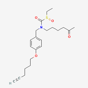 molecular formula C22H31NO4S B560438 1-ethylsulfinyl-N-[(4-hex-5-ynoxyphenyl)methyl]-N-(5-oxohexyl)formamide CAS No. 1266573-85-6