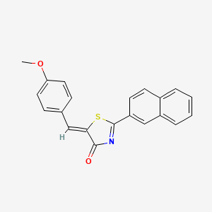 molecular formula C21H15NO2S B560439 (5Z)-5-[(4-methoxyphenyl)methylidene]-2-naphthalen-2-yl-1,3-thiazol-4-one CAS No. 1380593-17-8