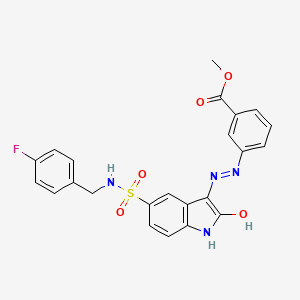 molecular formula C23H19FN4O5S B560440 SPI-112Me CAS No. 1243685-62-2