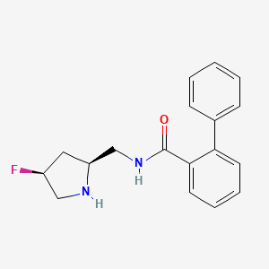 molecular formula C18H19FN2O B5604451 N-{[(2S,4S)-4-fluoro-2-pyrrolidinyl]methyl}-2-biphenylcarboxamide hydrochloride 