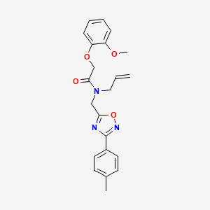 molecular formula C22H23N3O4 B5604454 N-allyl-2-(2-methoxyphenoxy)-N-{[3-(4-methylphenyl)-1,2,4-oxadiazol-5-yl]methyl}acetamide 