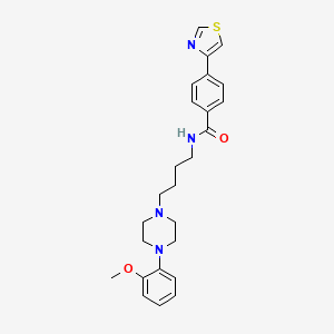 molecular formula C25H30N4O2S B560454 N-[4-[4-(2-甲氧基苯基)哌嗪-1-基]丁基]-4-(1,3-噻唑-4-基)苯甲酰胺 CAS No. 1580000-17-4