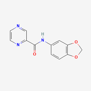 molecular formula C12H9N3O3 B5604556 N-(1,3-benzodioxol-5-yl)pyrazine-2-carboxamide 