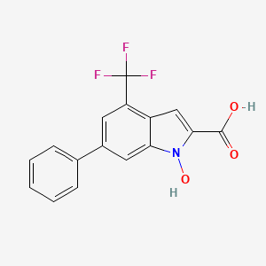 molecular formula C16H10F3NO3 B560460 1-Hydroxy-4-(trifluoromethyl)-6-phenyl-1H-indole-2-carboxylic acid CAS No. 1269802-68-7