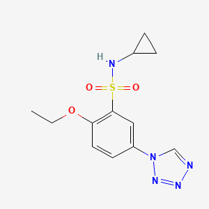 molecular formula C12H15N5O3S B5604639 N-cyclopropyl-2-ethoxy-5-(1H-tetrazol-1-yl)benzenesulfonamide 