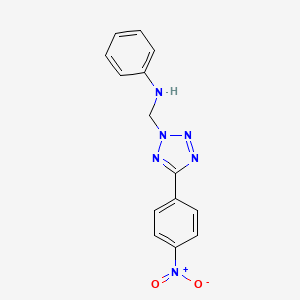 molecular formula C14H12N6O2 B5604646 N-{[5-(4-NITROPHENYL)-2H-1,2,3,4-TETRAAZOL-2-YL]METHYL}-N-PHENYLAMINE 
