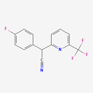 molecular formula C14H8F4N2 B560466 2-(4-氟苯基)-2-[6-(三氟甲基)吡啶-2-基]乙腈 CAS No. 1610516-67-0