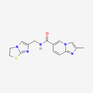 molecular formula C15H15N5OS B5604665 N-(2,3-dihydroimidazo[2,1-b][1,3]thiazol-6-ylmethyl)-2-methylimidazo[1,2-a]pyridine-6-carboxamide 