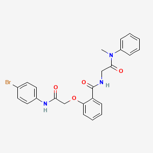 molecular formula C24H22BrN3O4 B560467 2-(2-((4-bromophenyl)amino)-2-oxoethoxy)-N-(2-(methyl(phenyl)amino)-2-oxoethyl)benzamide CAS No. 1462267-08-8