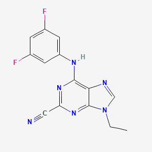molecular formula C14H10F2N6 B560472 Cruzain-IN-1 CAS No. 1199523-24-4