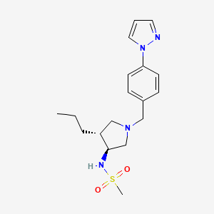 molecular formula C18H26N4O2S B5604736 N-{(3S*,4R*)-4-propyl-1-[4-(1H-pyrazol-1-yl)benzyl]-3-pyrrolidinyl}methanesulfonamide 