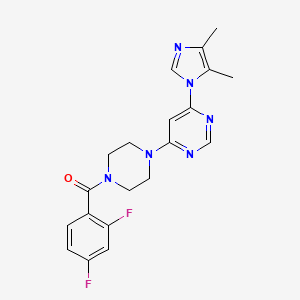 molecular formula C20H20F2N6O B5604756 4-[4-(2,4-difluorobenzoyl)-1-piperazinyl]-6-(4,5-dimethyl-1H-imidazol-1-yl)pyrimidine 