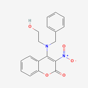 molecular formula C18H16N2O5 B5604759 4-[benzyl(2-hydroxyethyl)amino]-3-nitro-2H-chromen-2-one 