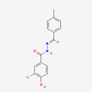 molecular formula C15H13ClN2O2 B5604785 3-chloro-4-hydroxy-N-[(E)-(4-methylphenyl)methylideneamino]benzamide 