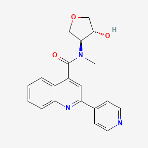 molecular formula C20H19N3O3 B5604788 N-[(3S,4R)-4-hydroxyoxolan-3-yl]-N-methyl-2-pyridin-4-ylquinoline-4-carboxamide 
