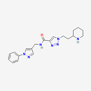 molecular formula C20H25N7O B5604807 N-[(1-phenyl-1H-pyrazol-4-yl)methyl]-1-(2-piperidin-2-ylethyl)-1H-1,2,3-triazole-4-carboxamide 
