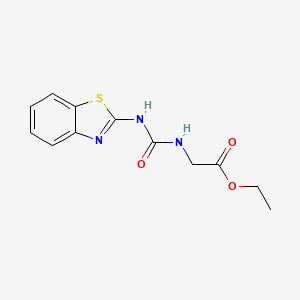 molecular formula C12H13N3O3S B560481 Ethyl 2-(3-benzo[d]thiazol-2-ylureido)acetate CAS No. 940938-64-7