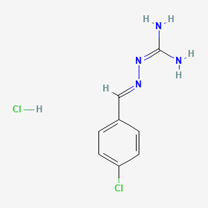 molecular formula C8H10Cl2N4 B560482 Amino(2-(4-Chlorobenzylidene)Hydrazinyl)Methaniminium Chloride CAS No. 6933-71-7
