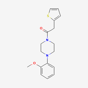 molecular formula C17H20N2O2S B5604840 1-[4-(2-Methoxyphenyl)piperazin-1-yl]-2-(thiophen-2-yl)ethanone 