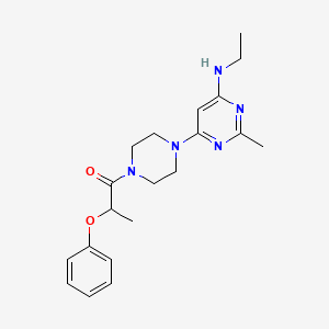 molecular formula C20H27N5O2 B5604856 N-ethyl-2-methyl-6-[4-(2-phenoxypropanoyl)-1-piperazinyl]-4-pyrimidinamine 