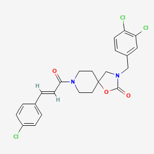 molecular formula C23H21Cl3N2O3 B560489 8-[(E)-3-(4-氯苯基)丙-2-烯酰]-3-[(3,4-二氯苯基)甲基]-1-氧杂-3,8-二氮杂螺[4.5]癸烷-2-酮 CAS No. 1334294-76-6
