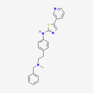 molecular formula C24H24N4S B560490 N-(4-(2-(Benzyl(methyl)amino)ethyl)phenyl)-5-(pyridin-3-yl)thiazol-2-amine CAS No. 1263130-79-5