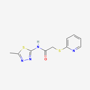 molecular formula C10H10N4OS2 B5604905 N-(5-methyl-1,3,4-thiadiazol-2-yl)-2-(pyridin-2-ylsulfanyl)acetamide 