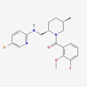 molecular formula C20H23BrFN3O2 B560491 [(2S,5S)-2-[[(5-溴吡啶-2-基)氨基]甲基]-5-甲基哌啶-1-基]-(3-氟-2-甲氧基苯基)甲酮 CAS No. 1191044-58-2