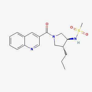 molecular formula C18H23N3O3S B5604953 N-[(3S*,4R*)-4-propyl-1-(3-quinolinylcarbonyl)-3-pyrrolidinyl]methanesulfonamide 