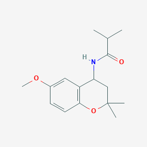 molecular formula C16H23NO3 B5604965 N-(6-methoxy-2,2-dimethyl-3,4-dihydro-2H-chromen-4-yl)-2-methylpropanamide 