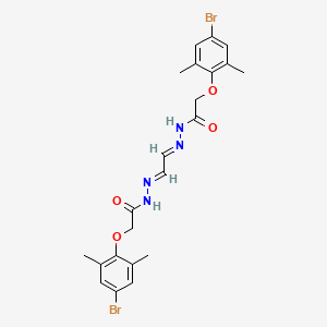 molecular formula C22H24Br2N4O4 B5605035 2-(4-bromo-2,6-dimethylphenoxy)-N-[(E)-[(2E)-2-[[2-(4-bromo-2,6-dimethylphenoxy)acetyl]hydrazinylidene]ethylidene]amino]acetamide 