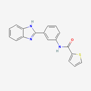 molecular formula C18H13N3OS B5605054 N-[3-(1H-1,3-BENZODIAZOL-2-YL)PHENYL]THIOPHENE-2-CARBOXAMIDE 