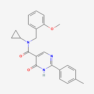 molecular formula C23H23N3O3 B5605072 N-cyclopropyl-4-hydroxy-N-(2-methoxybenzyl)-2-(4-methylphenyl)pyrimidine-5-carboxamide 