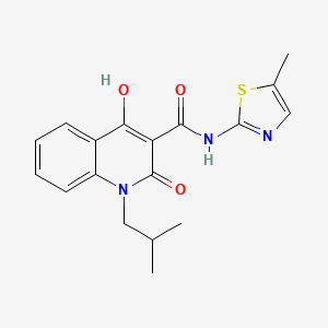 molecular formula C18H19N3O3S B560515 4-hydroxy-1-isobutyl-N-(5-methyl-1,3-thiazol-2-yl)-2-oxoquinoline-3-carboxamide CAS No. 280112-24-5
