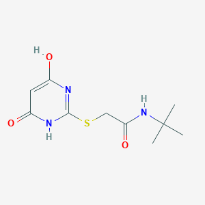 molecular formula C10H15N3O3S B5605153 N-tert-butyl-2-[(4-hydroxy-6-oxo-1,6-dihydropyrimidin-2-yl)sulfanyl]acetamide 