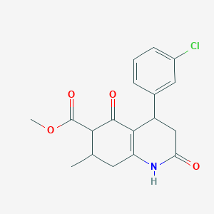 molecular formula C18H18ClNO4 B5605160 Methyl 4-(3-chlorophenyl)-7-methyl-2,5-dioxo-1,2,3,4,5,6,7,8-octahydroquinoline-6-carboxylate 