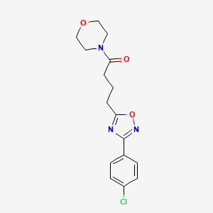 molecular formula C16H18ClN3O3 B5605167 4-[3-(4-Chlorophenyl)-1,2,4-oxadiazol-5-yl]-1-(morpholin-4-yl)butan-1-one 