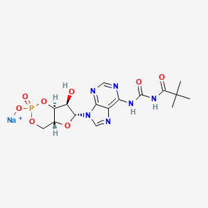 molecular formula C16H20N6NaO8P B560519 N6-tert-Butylcarbamoyladenosine-3/',5/'-cyclic monophosphate CAS No. 84433-46-5