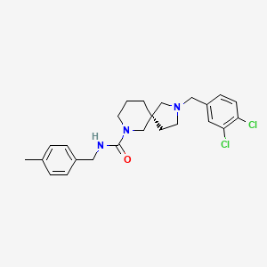 molecular formula C₂₄H₂₉Cl₂N₃O B560521 (5r)-2-(3,4-Dichlorobenzyl)-N-(4-Methylbenzyl)-2,7-Diazaspiro[4.5]decane-7-Carboxamide CAS No. 2121989-91-9