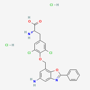 molecular formula C₂₃H₂₁Cl₄N₃O₄ B560526 JPH203 二盐酸盐 CAS No. 1597402-27-1
