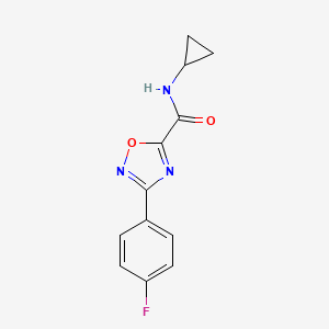 molecular formula C12H10FN3O2 B5605350 N-cyclopropyl-3-(4-fluorophenyl)-1,2,4-oxadiazole-5-carboxamide 