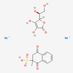 molecular formula C₁₇H₁₈Na₂O₁₁S+₂ B560541 Vitamin CK3 CAS No. 1085703-32-7