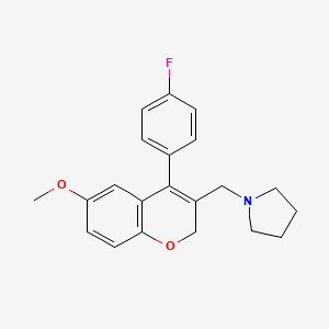 1-[[4-(4-fluorophenyl)-6-methoxy-2H-chromen-3-yl]methyl]pyrrolidine
