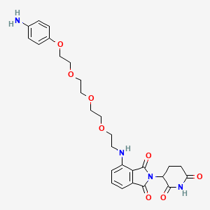 molecular formula C₂₇H₃₂N₄O₈ B560565 4-((2-(2-(2-(2-(4-Aminophenoxy)ethoxy)ethoxy)ethoxy)ethyl)amino)-2-(2,6-dioxopiperidin-3-yl)isoindoline-1,3-dione CAS No. 1818885-63-0