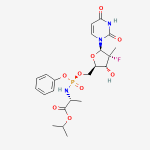 propan-2-yl (2R)-2-[[[(2R,3R,4R,5R)-5-(2,4-dioxopyrimidin-1-yl)-4-fluoro-3-hydroxy-4-methyloxolan-2-yl]methoxy-phenoxyphosphoryl]amino]propanoate