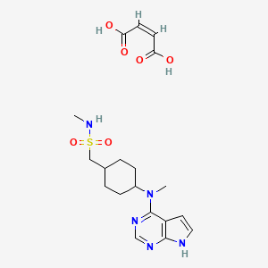 molecular formula C₁₉H₂₇N₅O₆S B560574 Oclacitinib maleate CAS No. 1208319-27-0